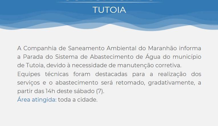 Corsan realiza manutenção segunda-feira e deve faltar água a partir das 14h