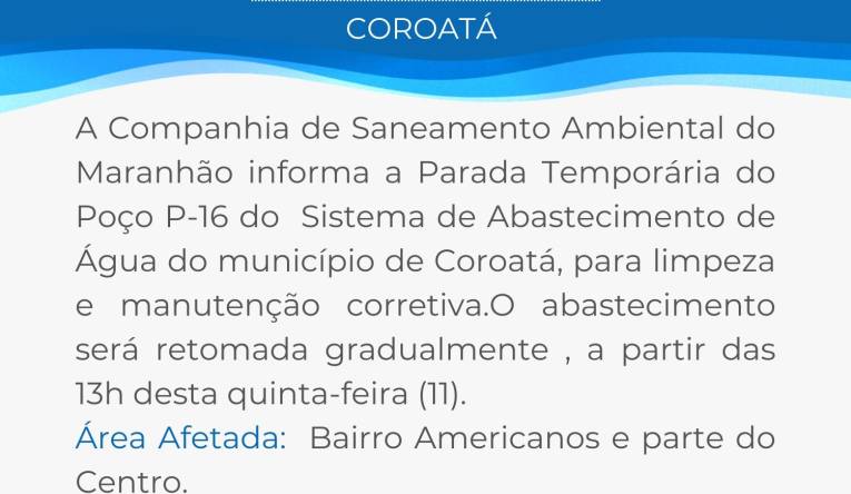 COROATÁ - 10.09