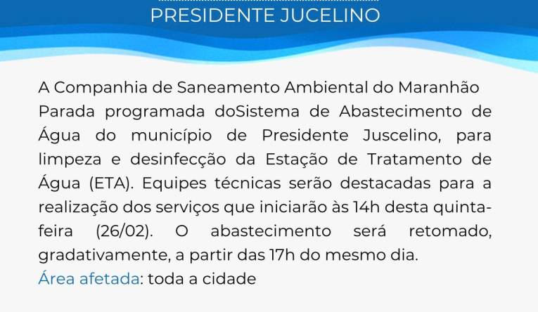 PRESIDENTE JUCELINO - 25.02